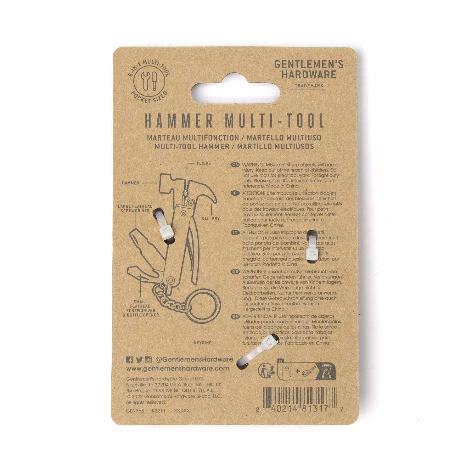 Gentlemen's Hardware Hammer Multi-Tool 1 Pc 5 Gentlemen's Hardware Hammer Multi-Tool 1 Pc - Image 3