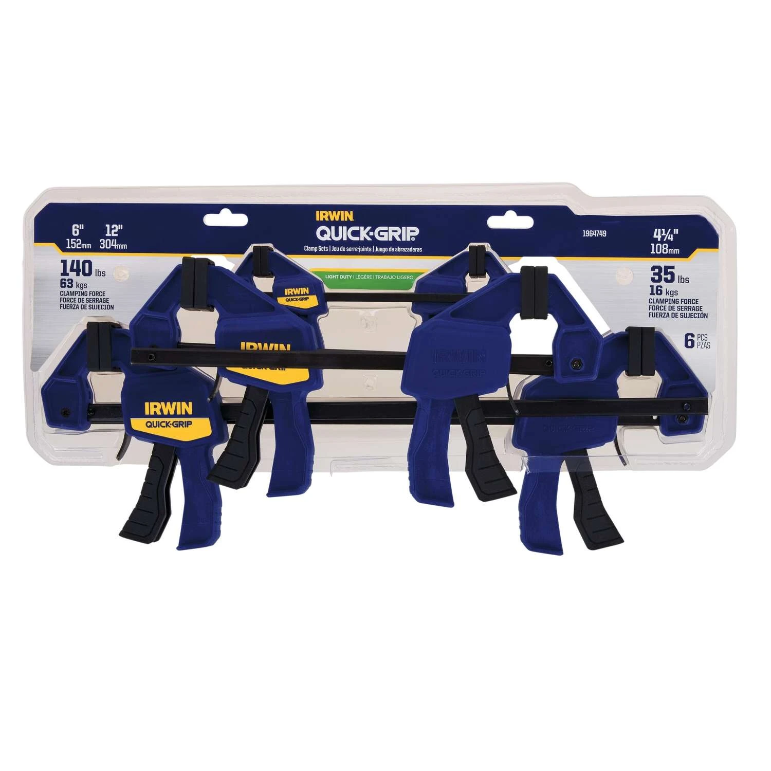 Irwin Quick-Grip Bar Clamp Set 100 Lb 4 Irwin Quick-Grip Bar Clamp Set 100 Lb - Image 2