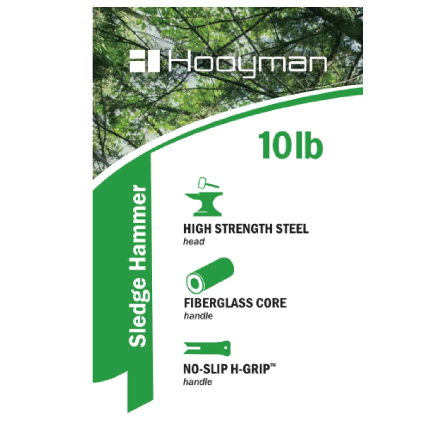 Hooyman 10 Lb Steel Sledge Hammer Sledge Hammer 32 In. Fiberglass Handle 4 Hooyman 10 Lb Steel Sledge Hammer Sledge Hammer 32 In. Fiberglass Handle - Image 2