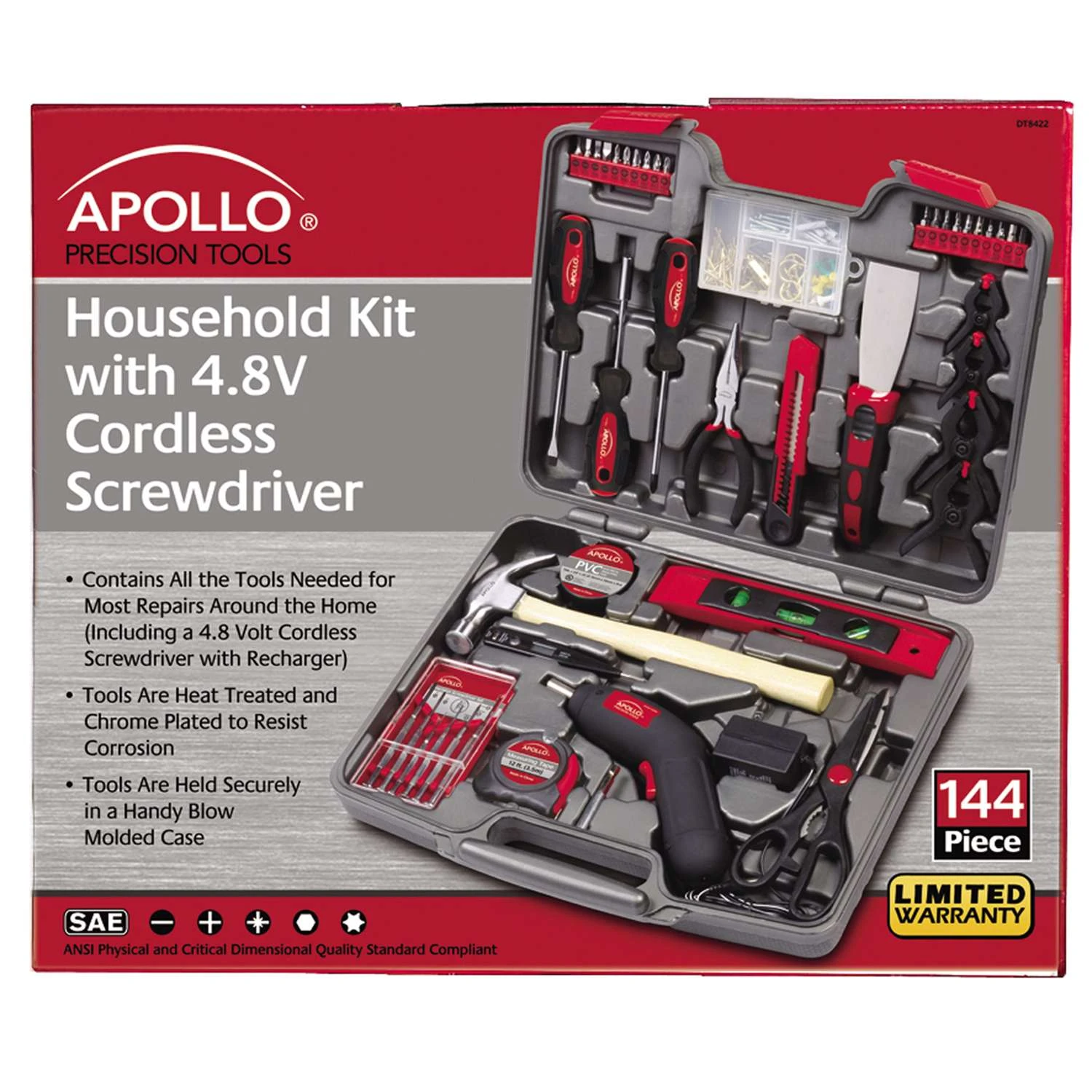 Apollo Tools Household Tool Kit 144 Pc 4 Apollo Tools Household Tool Kit 144 Pc - Image 2