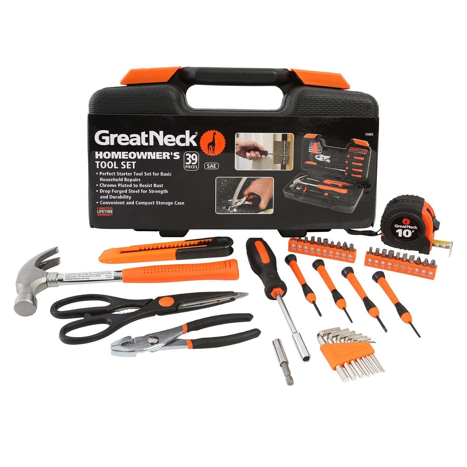 Great Neck Homeowner's Tool Kit 39 Pc 3 Great Neck Homeowner's Tool Kit 39 Pc