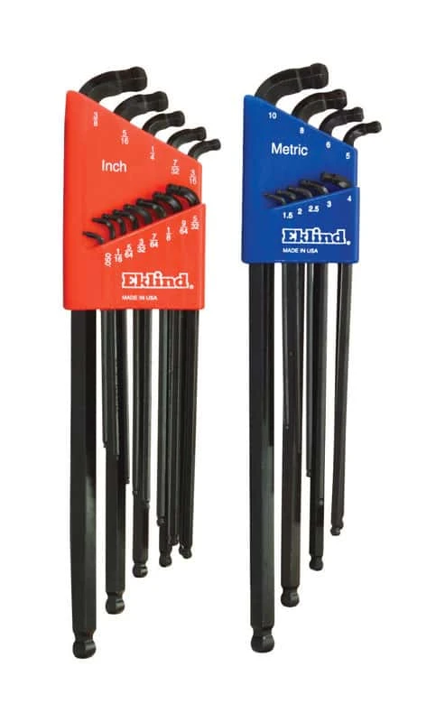 Eklind Double-Ball-Hex-L Assorted Metric And SAE Long Arm Double Ball Hex L-Key 22 Pc 3 Eklind Double-Ball-Hex-L Assorted Metric And SAE Long Arm Double Ball Hex L-Key 22 Pc
